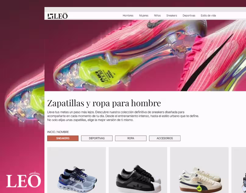 Construccion de un concepto de pagina para Luca Shops